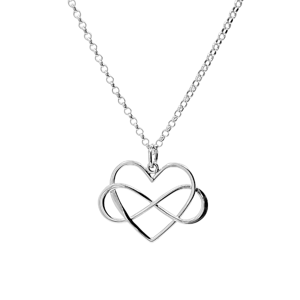 Large Infinity Heart Necklace in Sterling Silver 16', 18" or 20" #6298