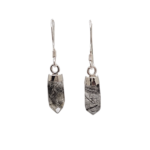 New Stones! Silver Gemstone Point Dangle Earrings , #6499-ss