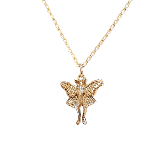 New! Detailed Bronze Luna Moth Pendant Necklace #9012-brz