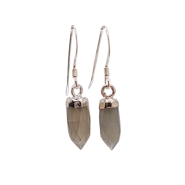 New Stones! Silver Gemstone Point Dangle Earrings , #6499-ss