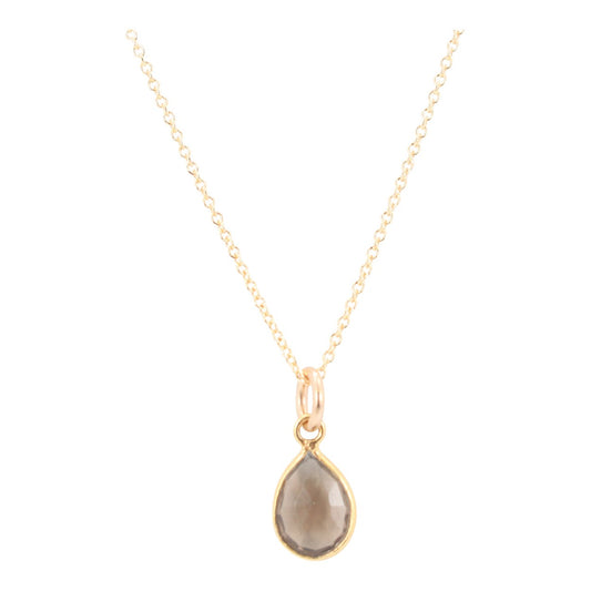 Teardrop Gemstone 18" Necklace in Gold, #8334-yg