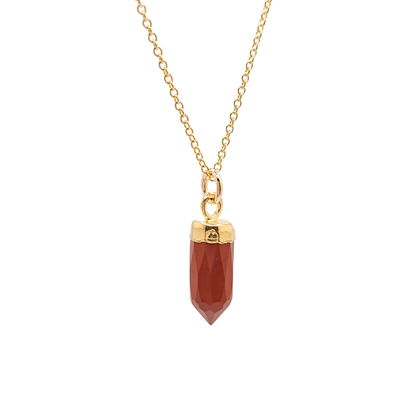 Small Gold Gem Point Necklace, Stone Choice, #6488-yg