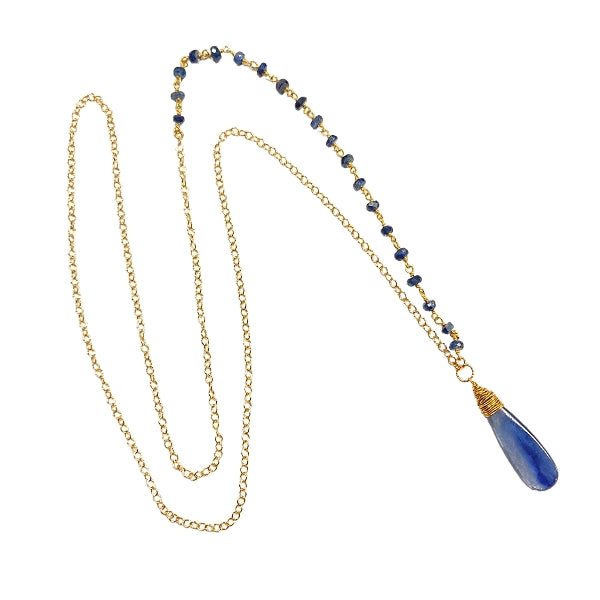 Long Blue Kyanite Necklace - Limited Edition, #6382-yg