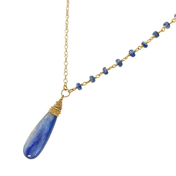 Long Blue Kyanite Necklace - Limited Edition, #6382-yg