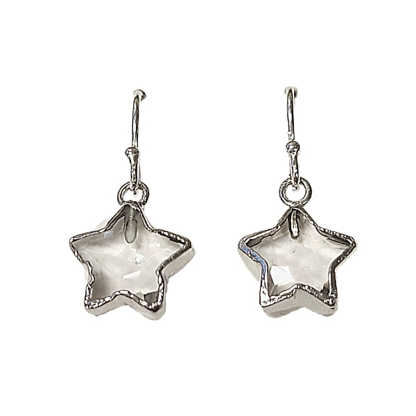 Star Shape Gemstone Earrings in Sterling Silver, Stone Choice, #8158-ss