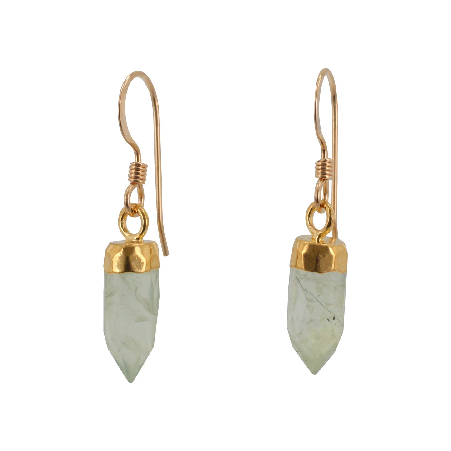 New Stones! Gold Gemstone Point Dangle Earrings , #6499-yg