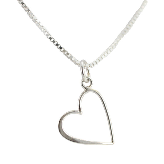 Delicate Heart Necklace in Sterling Silver, #6990-ss