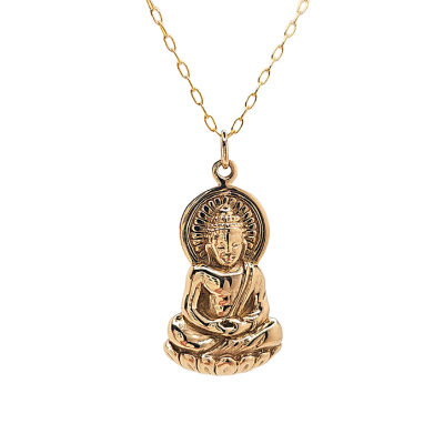 Limited Edition Detailed Sitting Young Buddha Necklace on a 16", 18" or 20" Gold Fill Chain #6181