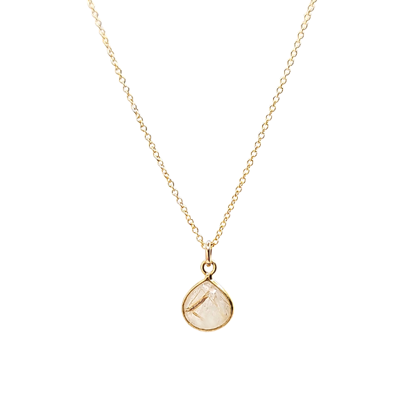 Semi Round Gemstone 18" Necklace in Gold, #8330-yg