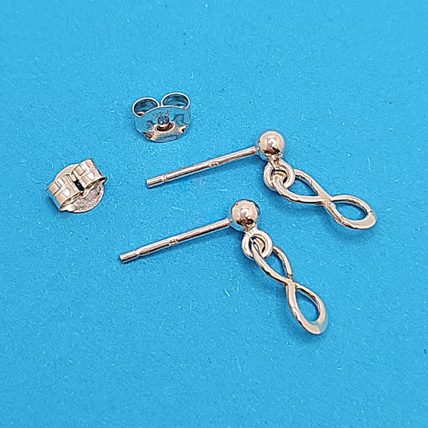 Tiny Infinity Ball Stud Earrings Sterling Silver Posts #6312