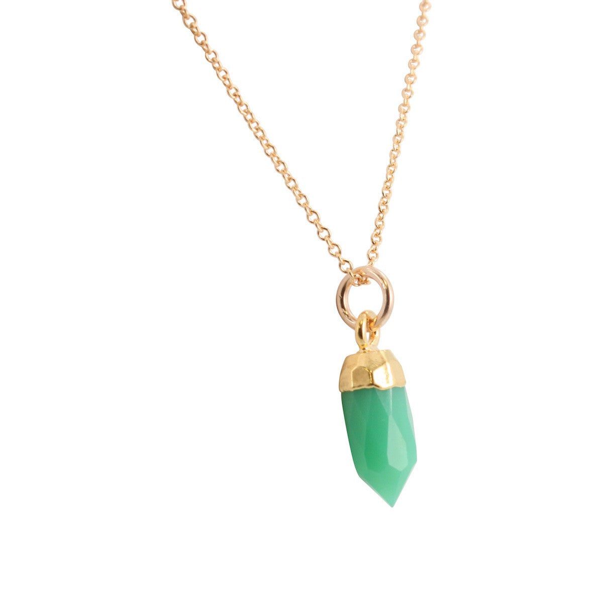 Small Gold Gem Point Necklace, Stone Choice, #6488-yg