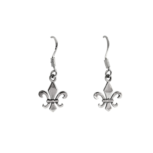 Small Fleur-De-Lis Earrings Sterling Silver # E004