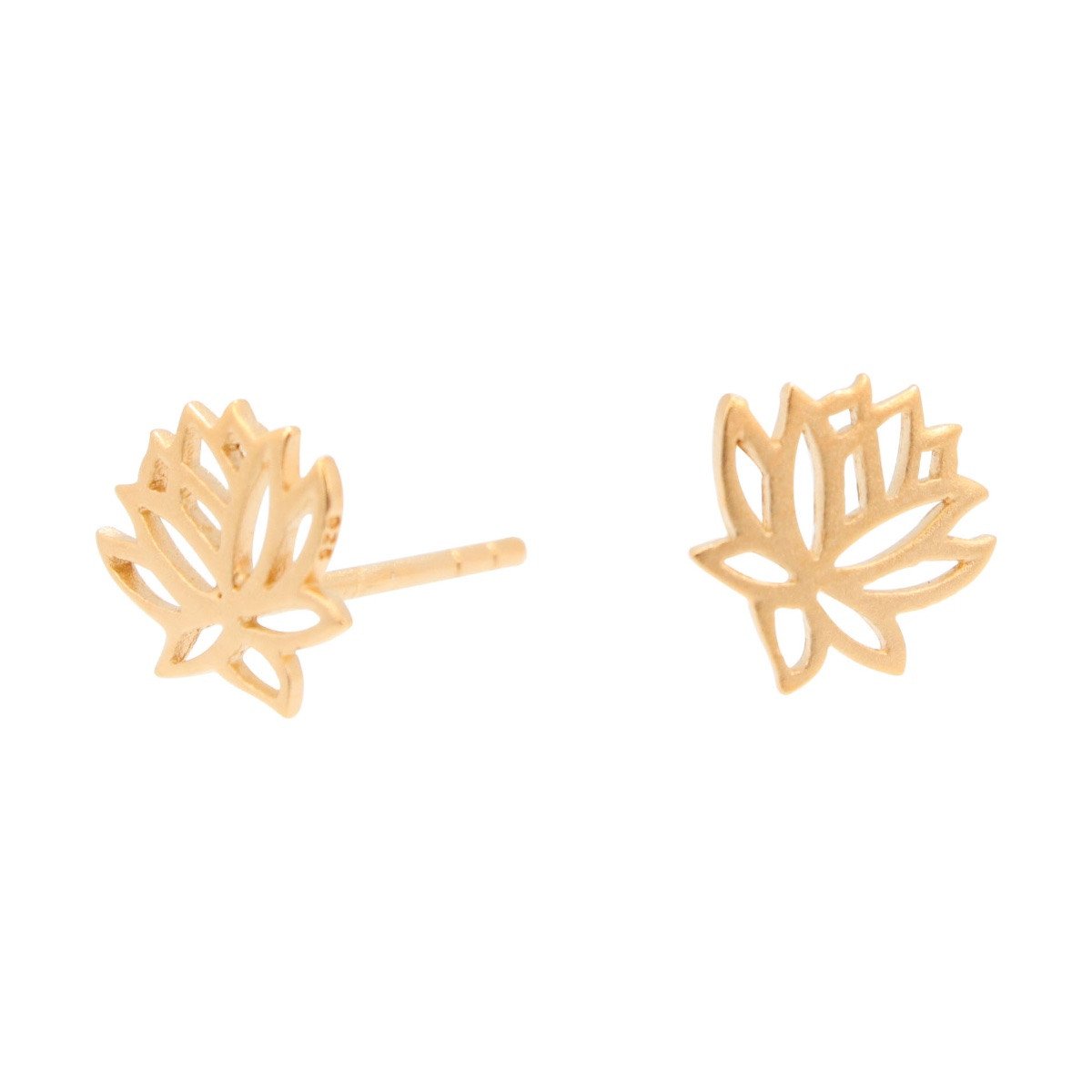 Tiny Lotus Flower Earrings in Gold, #6879-yg