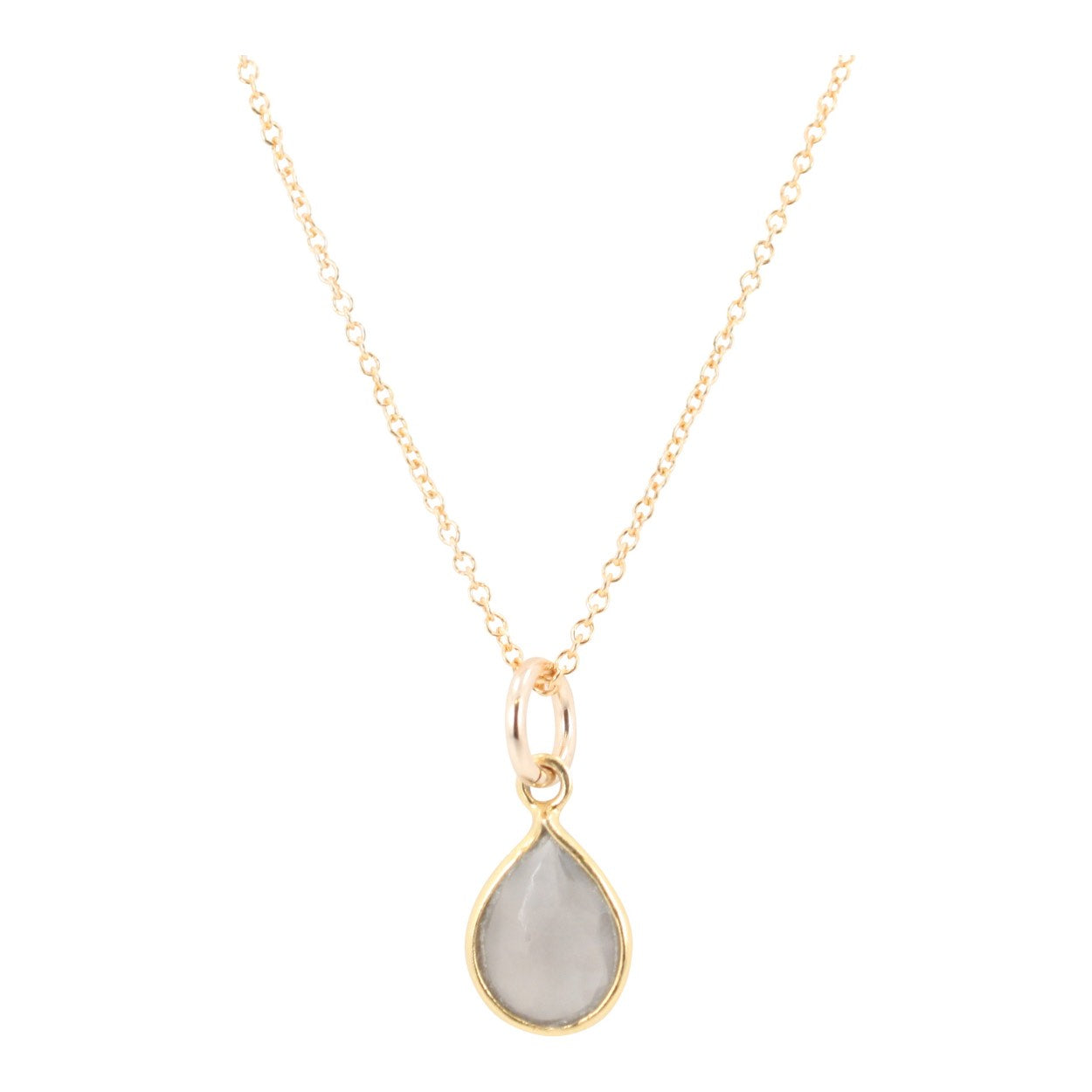 Teardrop Gemstone 18" Necklace in Gold, #8334-yg