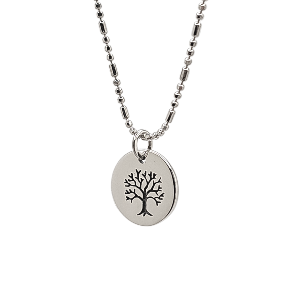 Round Tree of Life Necklace in Sterling Silver, Choose Your Length, #1112