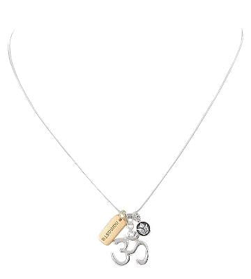 Om (Aum), Lotus Flower, & Namaste Charm Necklace Choose your length 16" - 24", #8457-ss