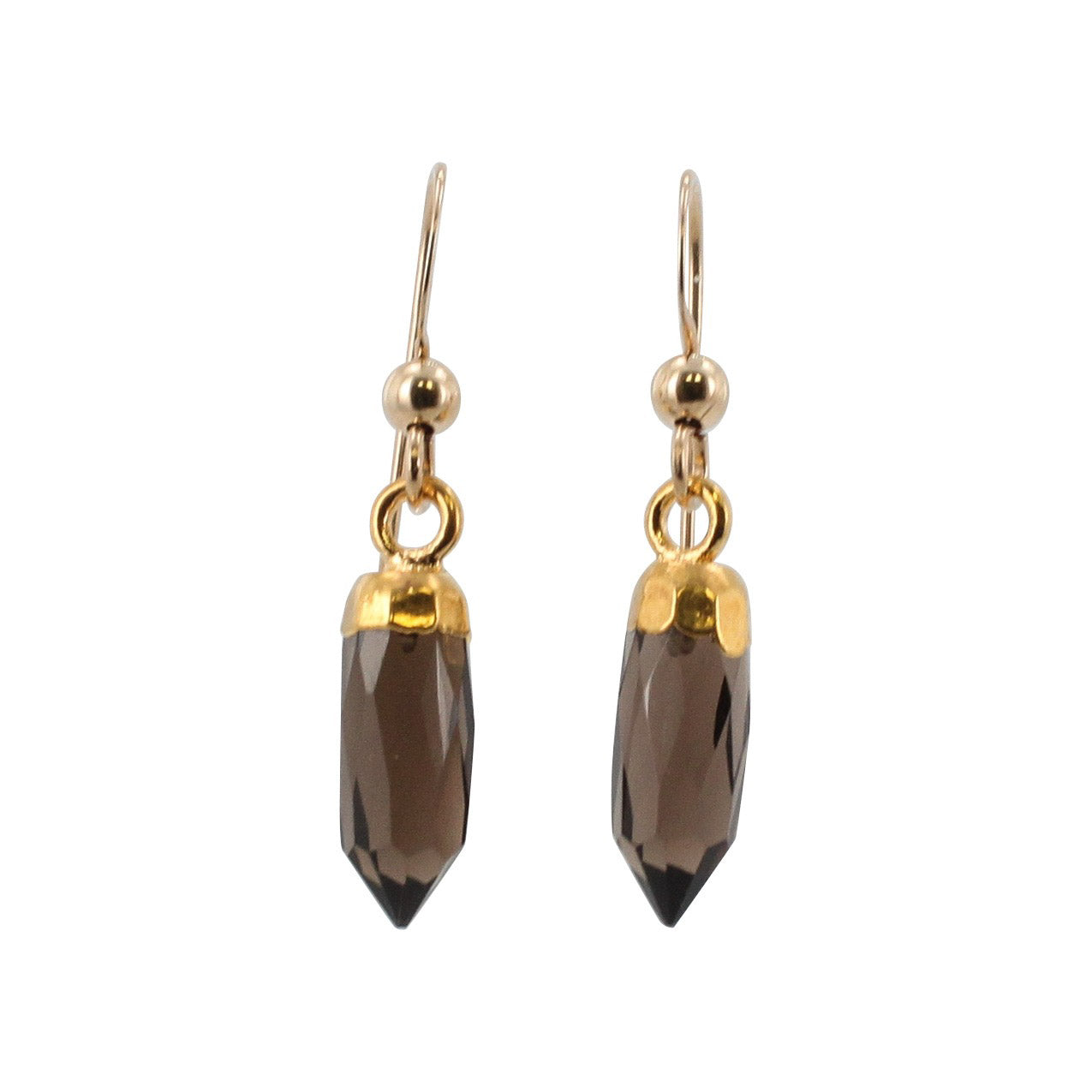 New Stones! Gold Gemstone Point Dangle Earrings , #6499-yg