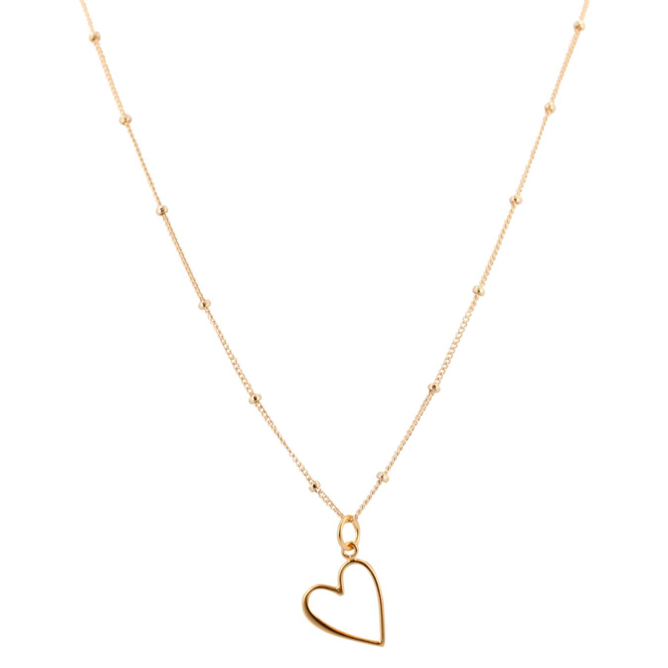 Delicate Open Heart Necklace in 24k Gold Plated Sterling Silver, #6989-yg