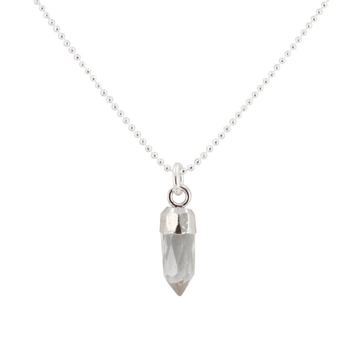 Small Sterling Silver Gem Point Necklace, Stone Choice, #6488-ss