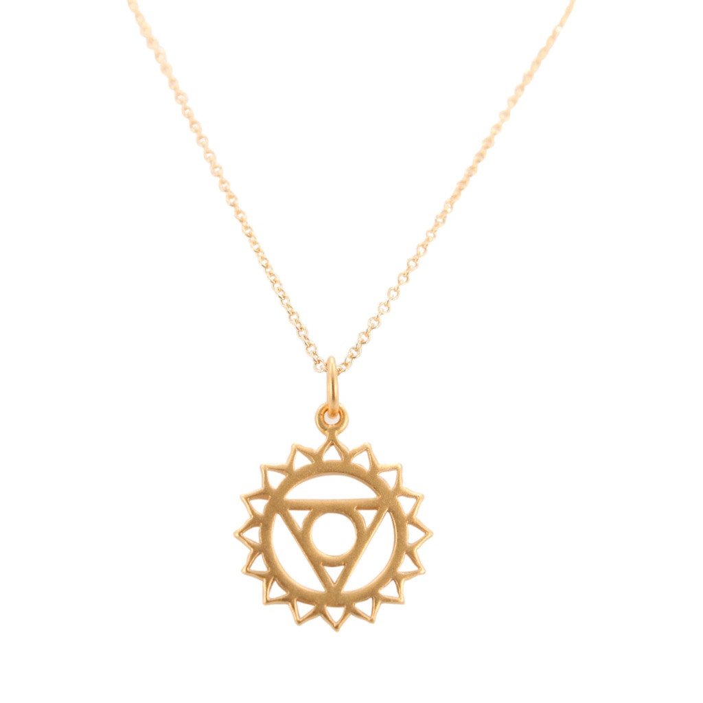 Chakra Necklace in 24k Gold Plated Sterling Silver, #6720-yg