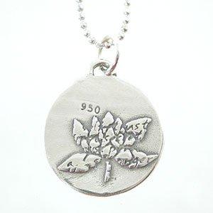 Small Round Reversible Lotus Flower Pendant with Words of Inspiration on an 18" Rhodium Diamond Cut Ball Chain, #8227S