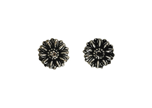 Tiny Daisy Flower Stud Sterling Silver Earrings