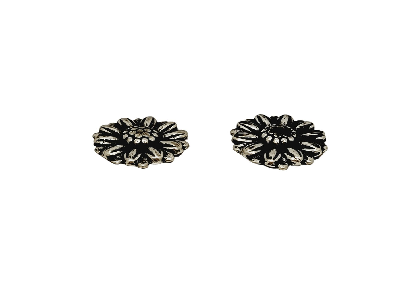 Tiny Daisy Flower Stud Sterling Silver Earrings