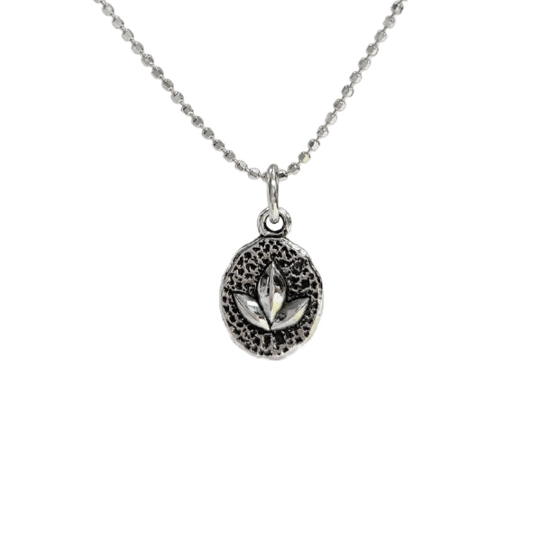 Lotus Oval Coin Necklace, #6142