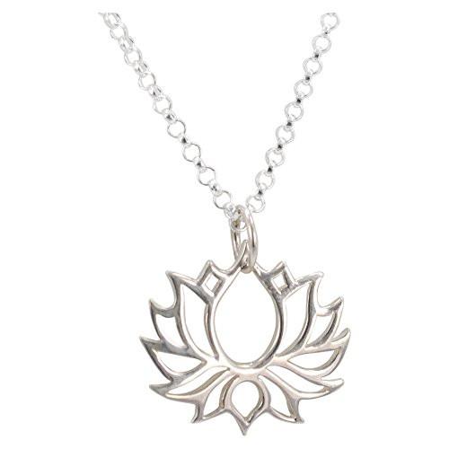 Blooming Lotus Necklace in Sterling Silver, #6279-ss