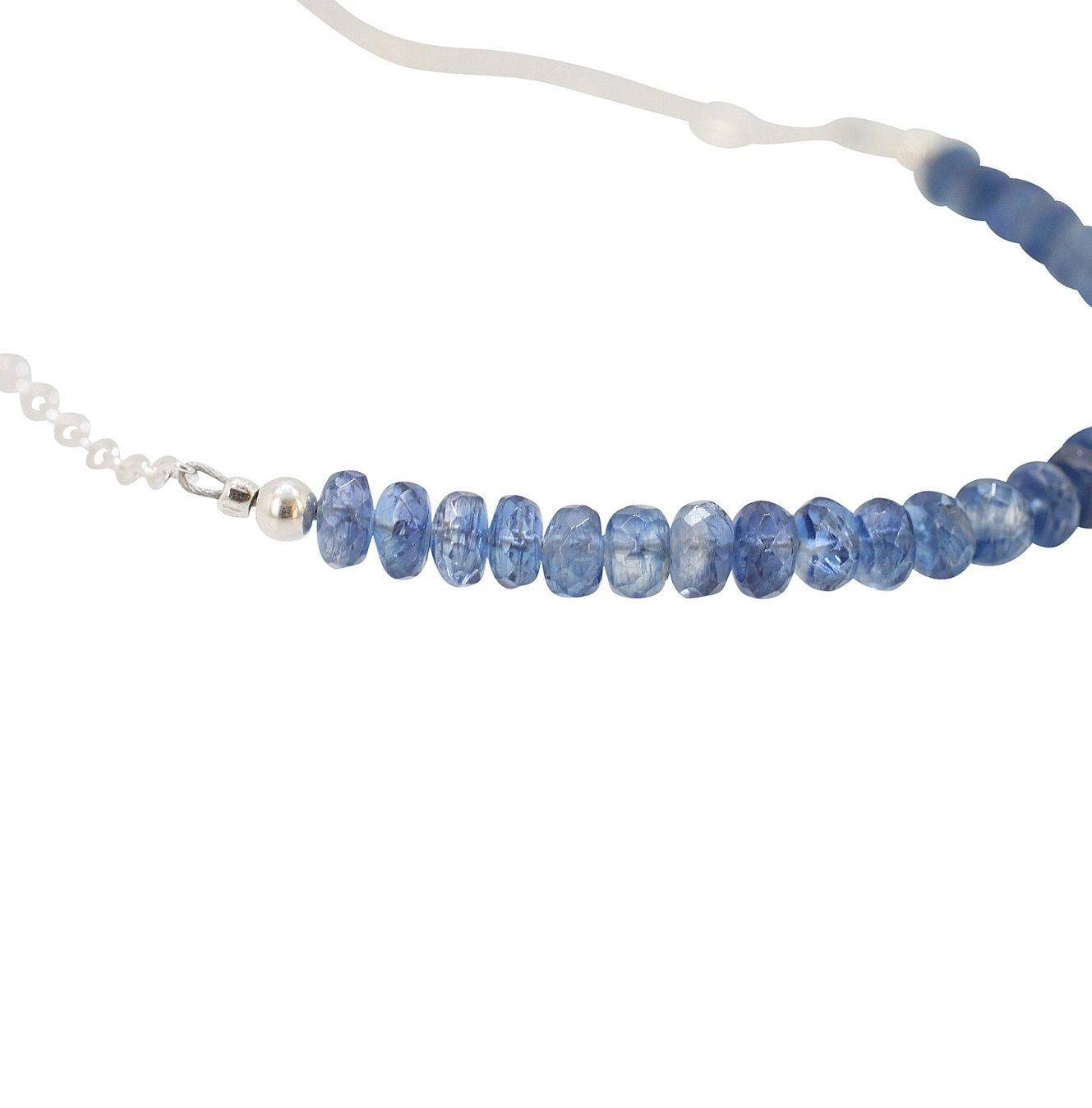 Blue Kyanite Gemstone Necklace on Sterling Silver Chain, #7069-ss