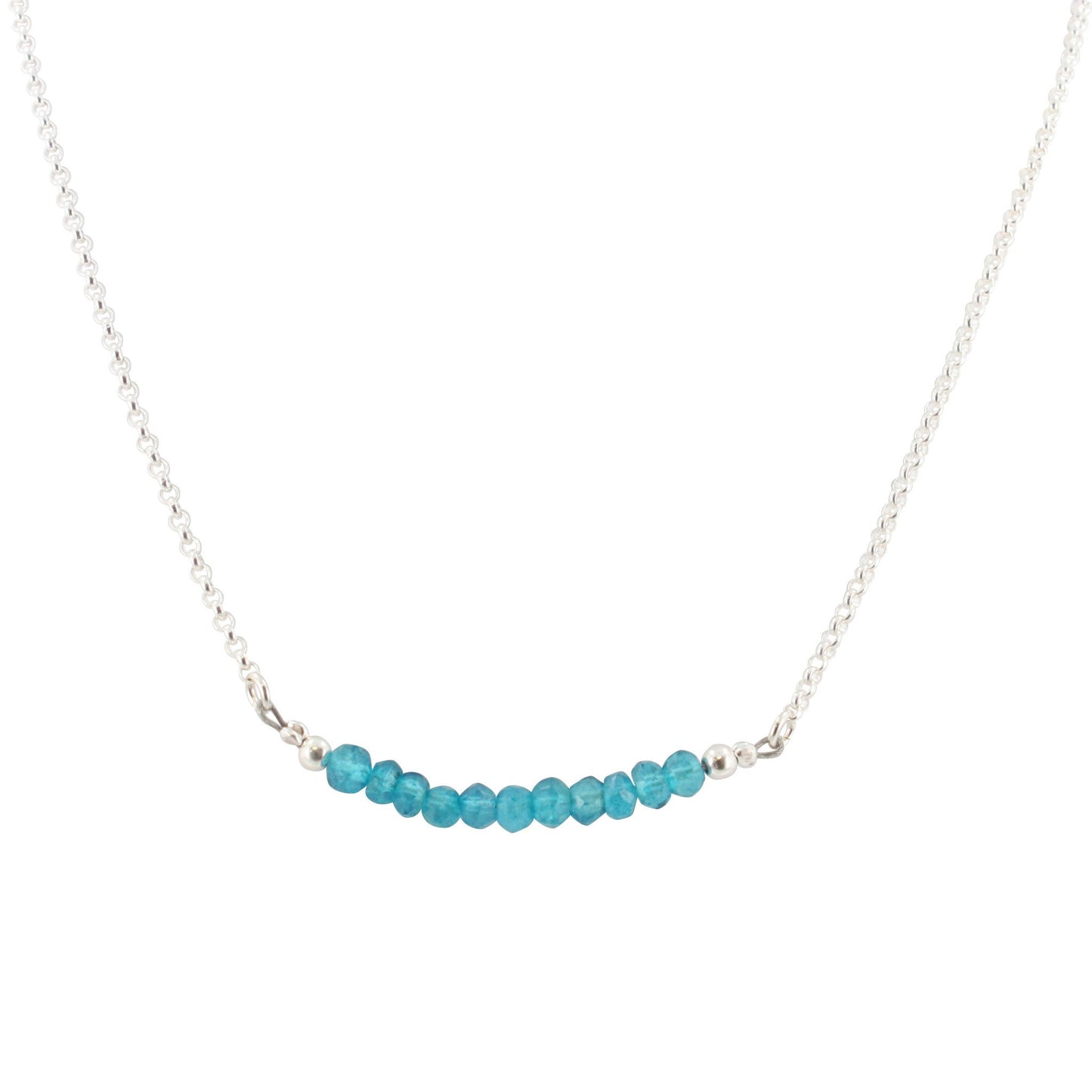 Gemstone Bar Necklace in Chakra Stones, #6595-ss