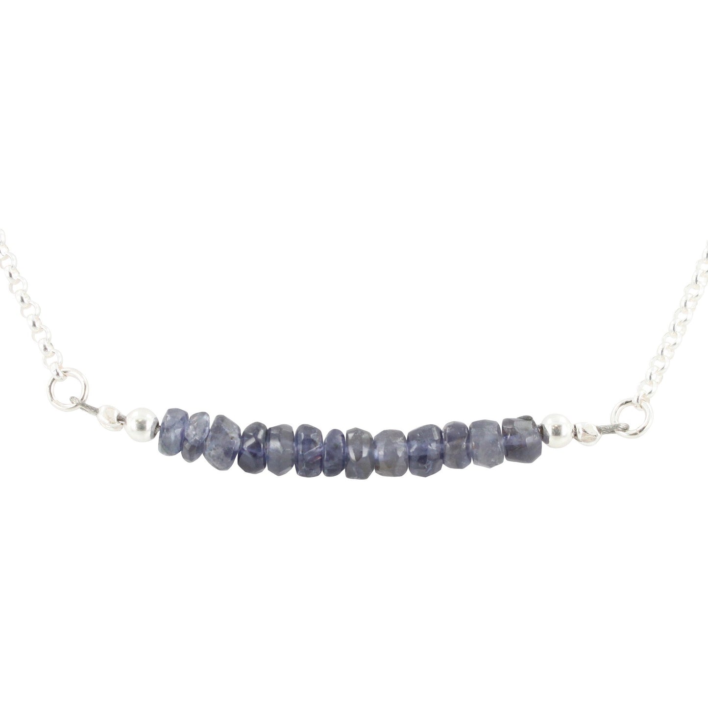 Gemstone Bar Necklace in Chakra Stones, #6595-ss