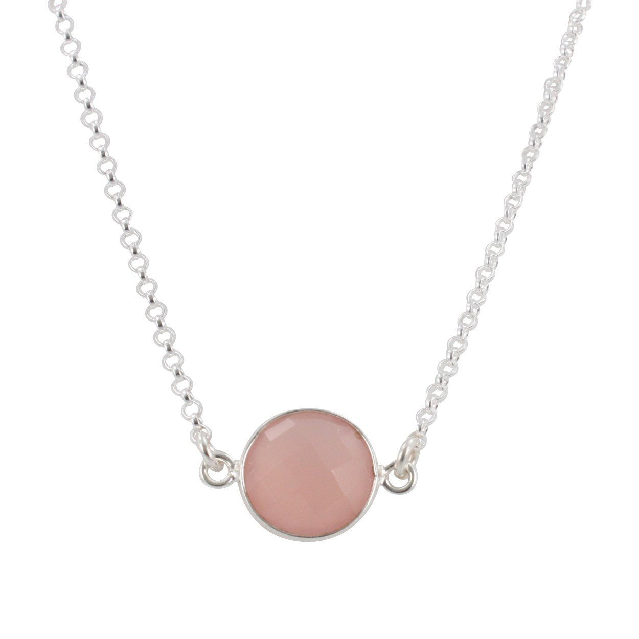 Round Gemstone Choker in Sterling Silver, Choose Your Color, #6414-ss