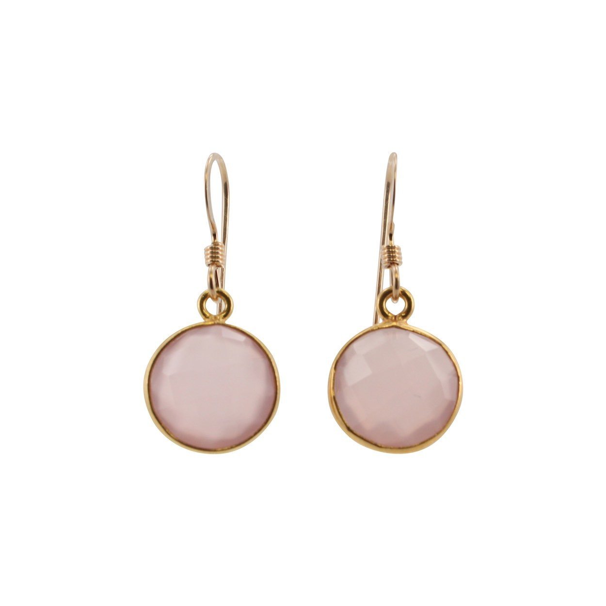 Round Gemstone Dangle Earrings in Gold, Choose Your Color, #6367-yg