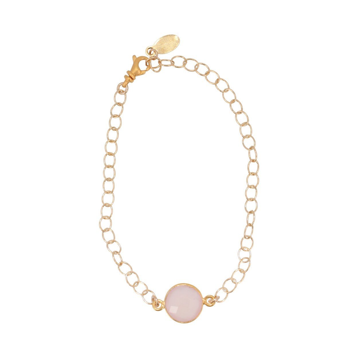 Round Gemstone Bracelet in Gold Plated Silver, Choose Your Color, #6368-yg