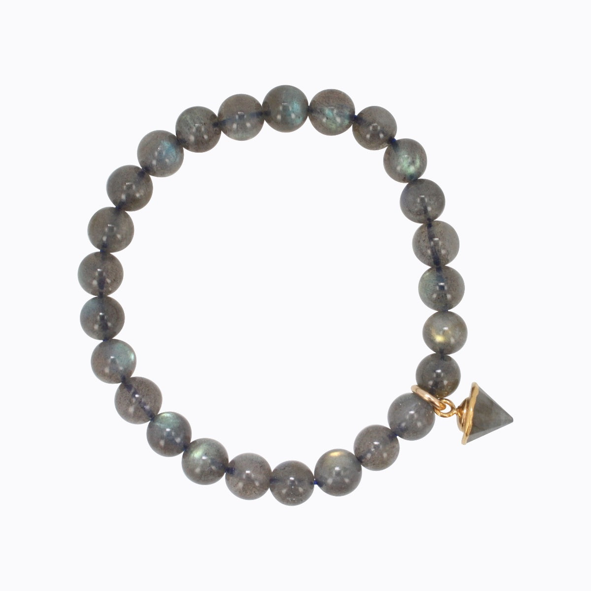 Intuition Bracelet - 8mm Labradorite Energy Bracelet with Charm, #6502