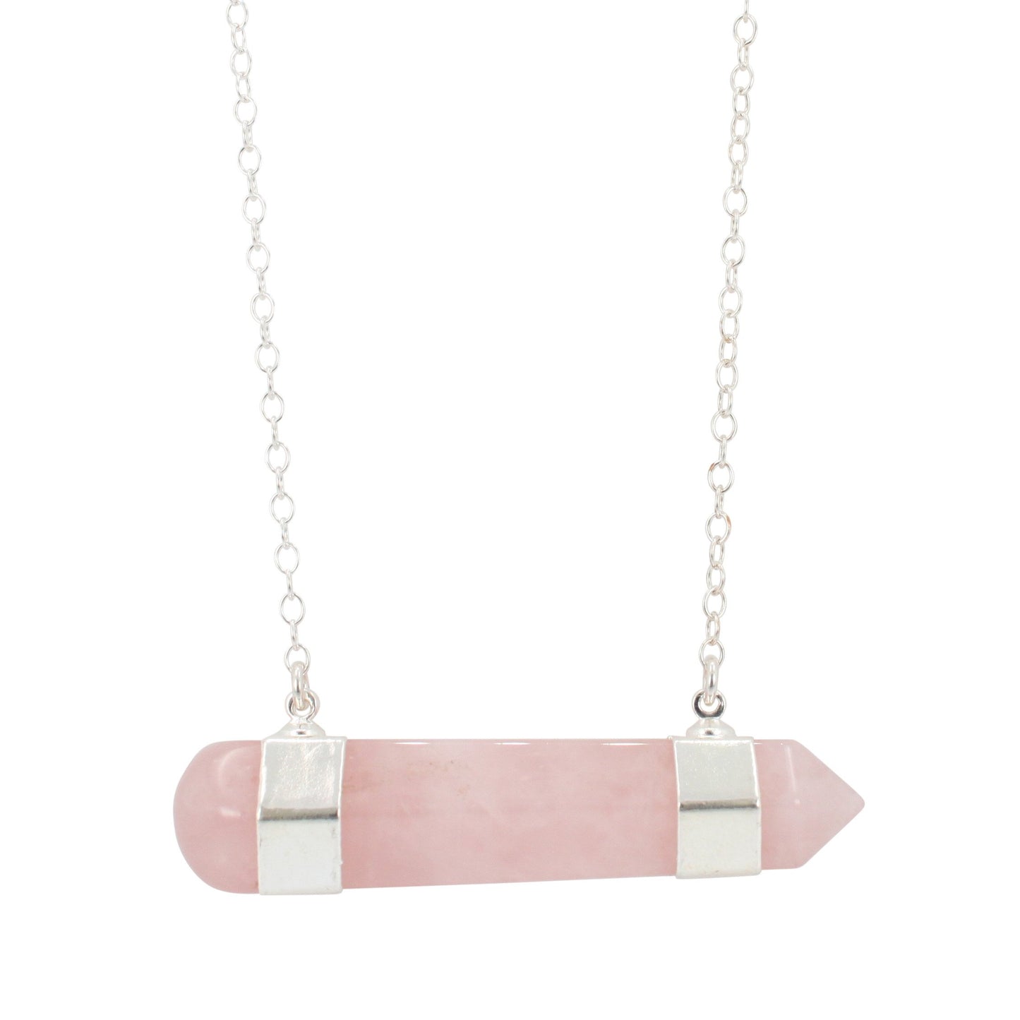 Rose Quartz Necklace on a 32 Inch Chain, #6317-ss