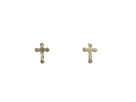 Tiny Cross Stud Earrings in Sterling Silver for Children or Women, #2629