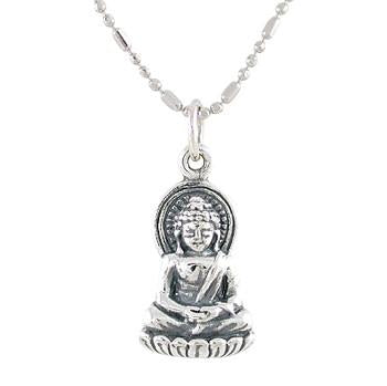 Small Sitting Young Buddha Necklace, #8441-ss