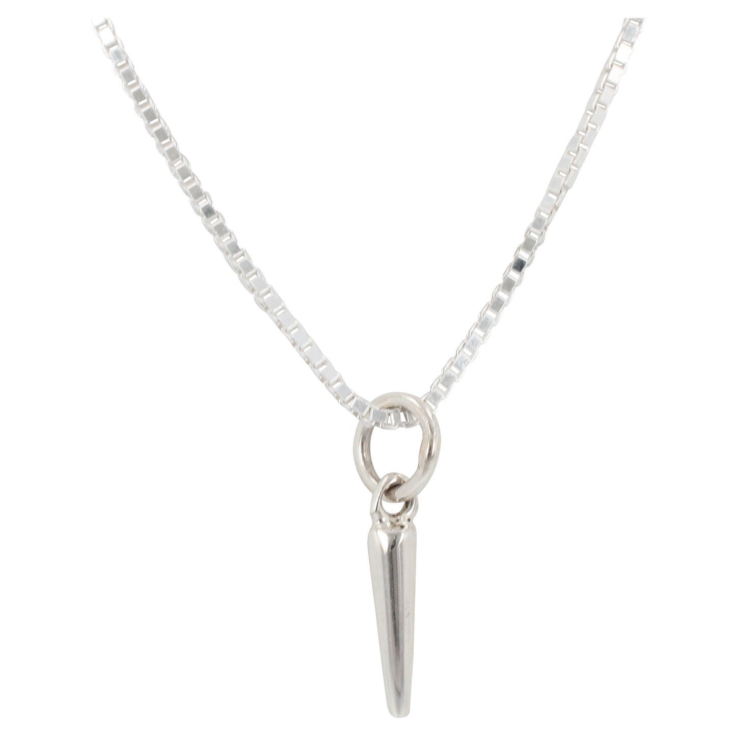 Small Skinny Spike Necklace in Sterling Silver, #6259-ss