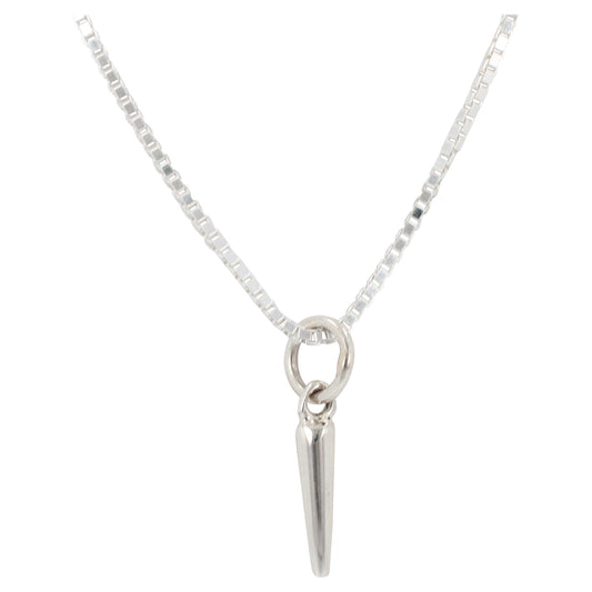 Small Skinny Spike Necklace in Sterling Silver, #6259-ss