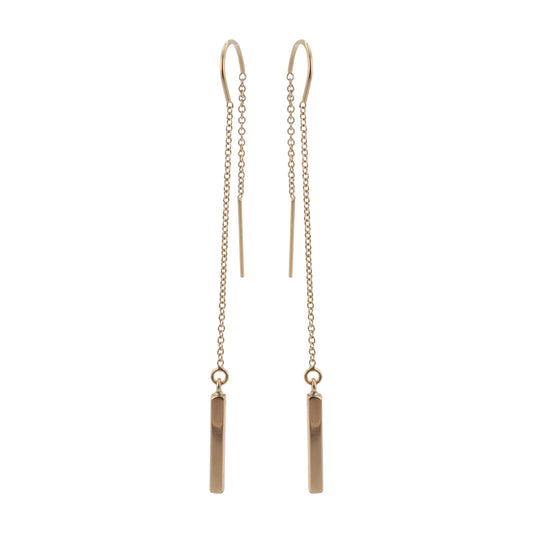 Bronze Bar Threader Earrings, #6262-brz