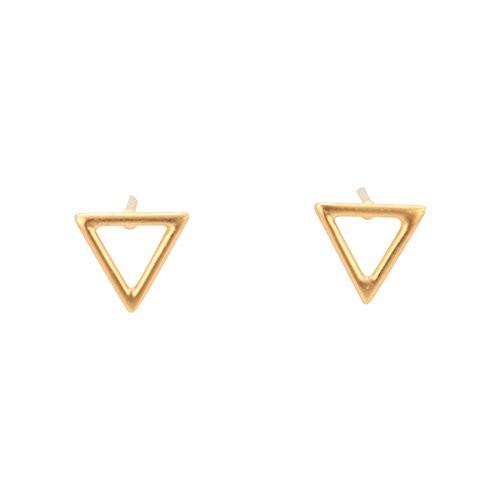 Open Triangle Design Earrings in Gold, #6770-yg