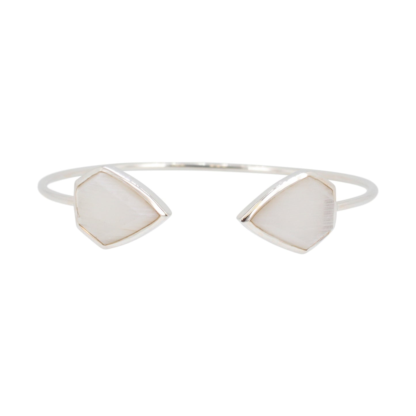 Geometric Gemstone Cuff Bracelet in Silver, #6296-ss