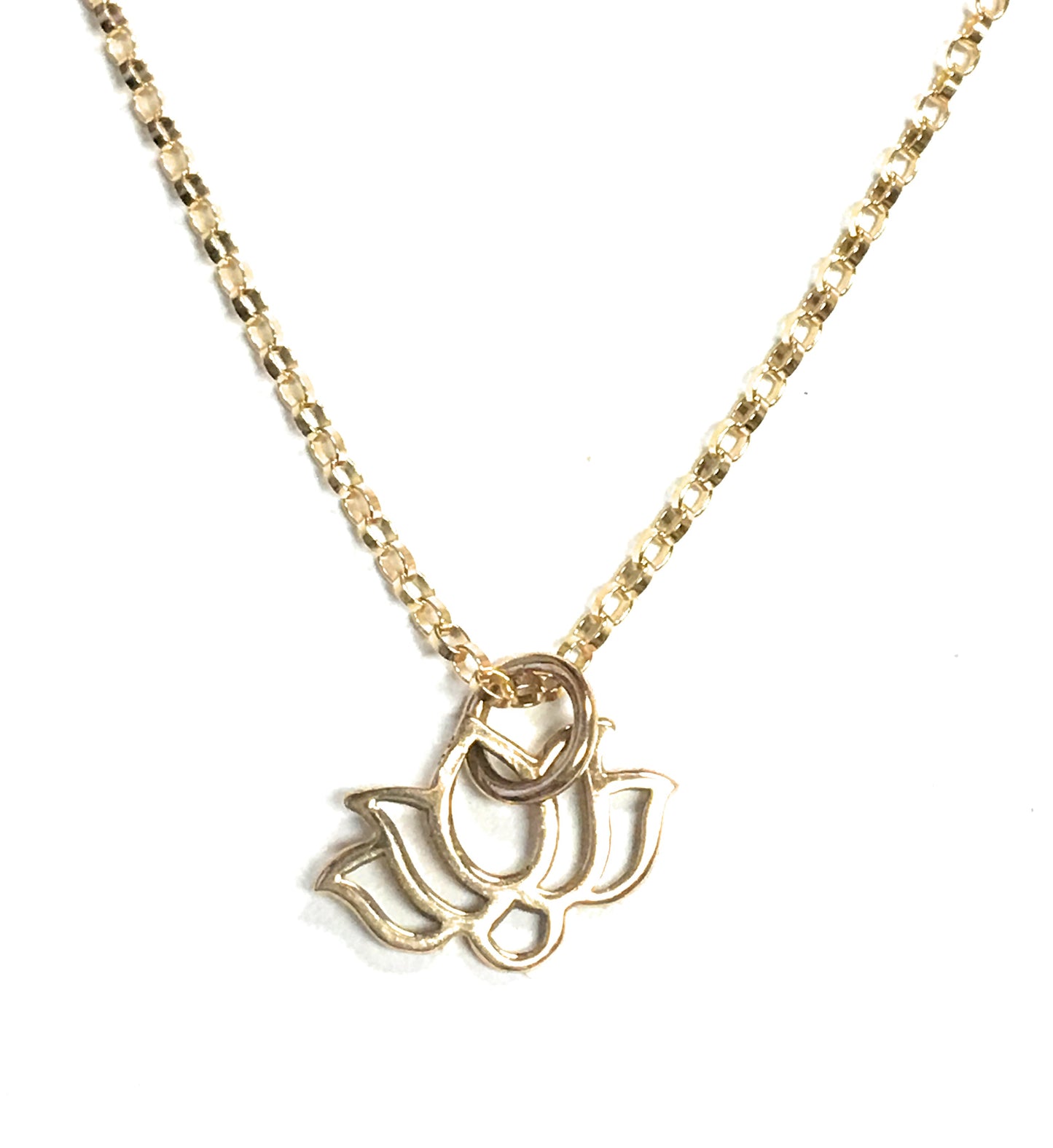 Small Bronze Lotus Necklace, #6436-brz