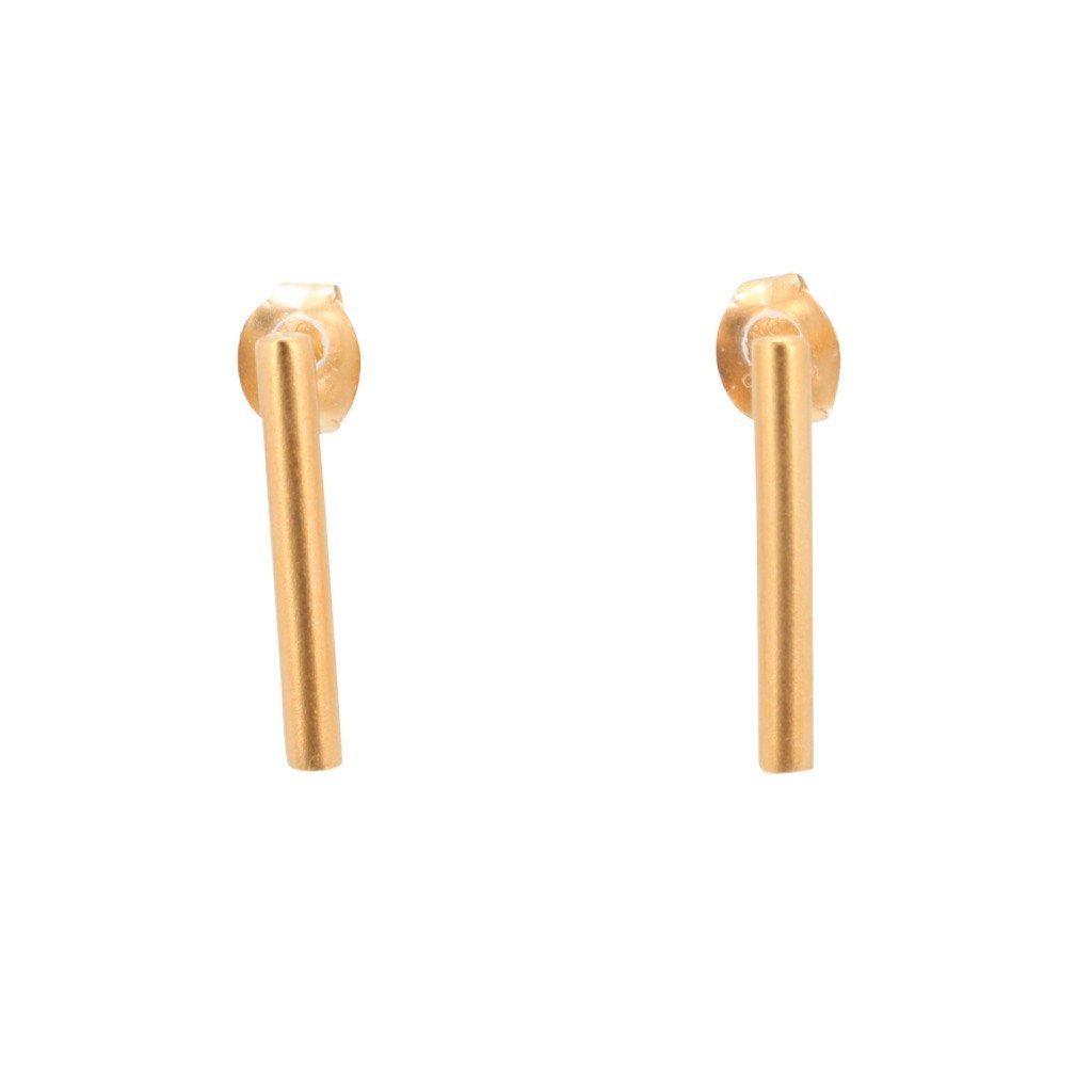 Gold Bar Post Earrings, #6605-yg