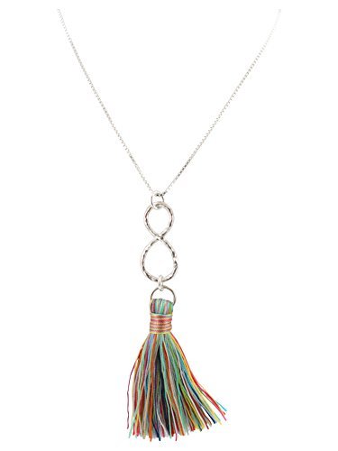 Infinity Tassel Necklace in Sterling Silver, #6462-ss