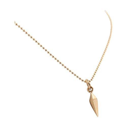 Tiny Spike Necklace in Bronze on 16" or 18" Gold Filled Bead Chain, #6398-brz