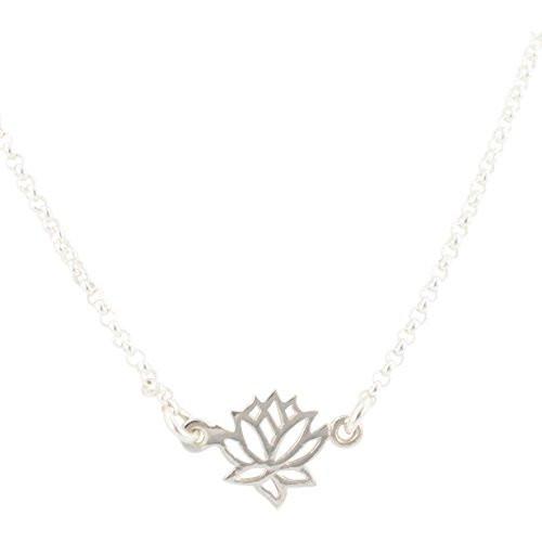 Lotus Flower Necklace in Sterling Silver, #6543-ss