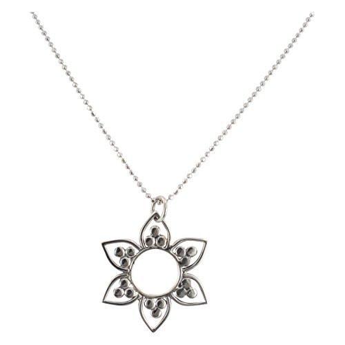 Lotus Flower Necklace in Sterling Silver, #6256-ss